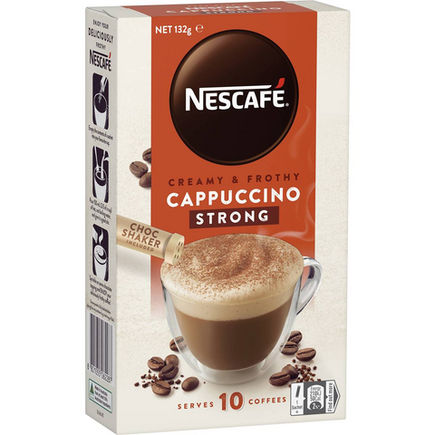 Nescafe Strong Cappuccino Coffee Sachets 10 Pack