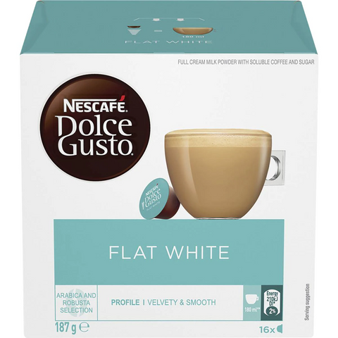 Nescafe Dolce Gusto Flat White Coffee Pods 16 Pack