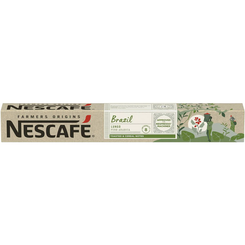 Nescafe Farmers Origins Brazil Nespresso Approved Coffee Pods 10 Pack