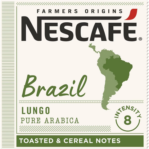 Nescafe Farmers Origins Brazil Nespresso Approved Coffee Pods 10 Pack