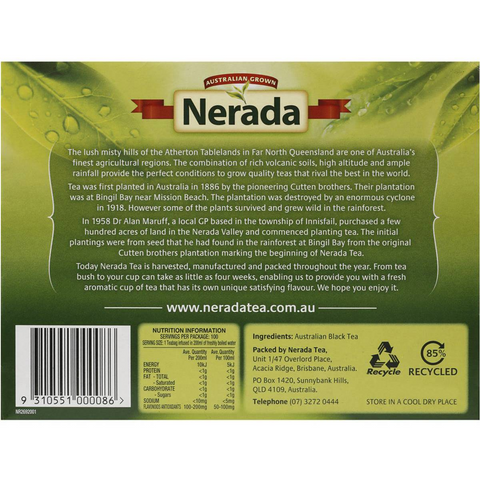 Nerada Tea Bags 100 Pack 200g