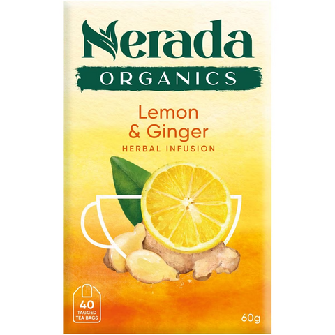 Nerada Organic Lemon & Ginger Tea Bags 40 Pack