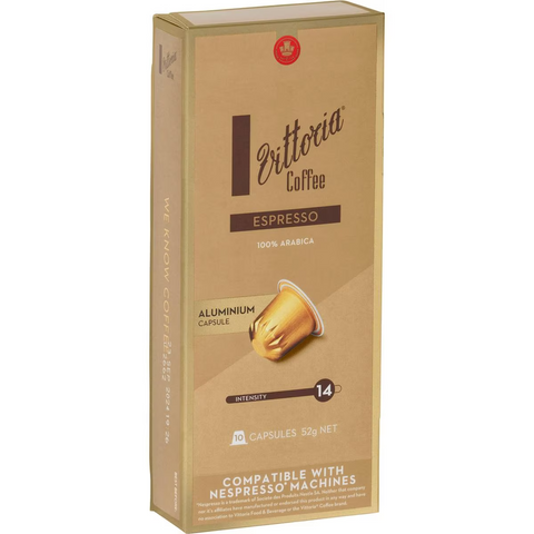 Vittoria Espresso Nespresso Compatible Coffee Capsules Pack 10