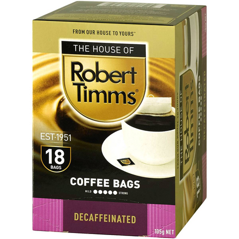 Robert Timms Coffee Bags Decaffeinated 18 Pack