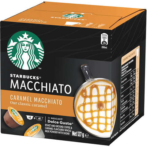 Starbucks By Nescafe Dolce Gusto Caramel Macchiato Coffee Pods Capsules 6 Pack