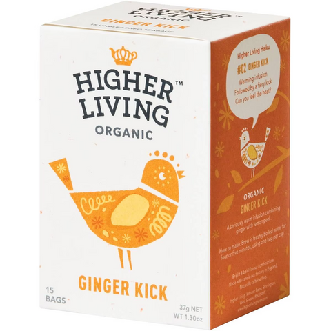 Higher Living Ginger Kick Tea Bags 15 Pack