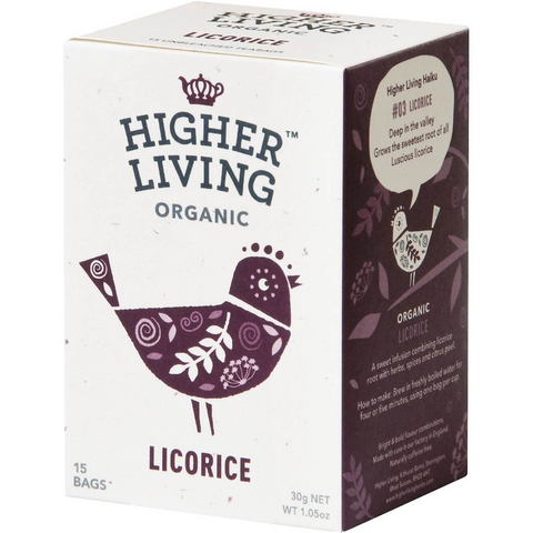 Higher Living Licorice Tea Bags 15 Pack