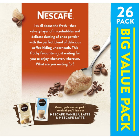 Nescafe Cappuccino Coffee Sachets 26 Pack