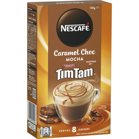 Nescafe Caramel Choc Mocha Tim Tam Coffee Sachets 8 Pack