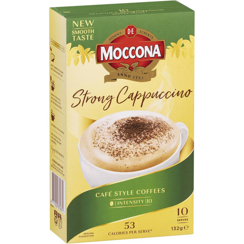 Moccona Coffee Sachets Strong Cappuccino 10 Pack