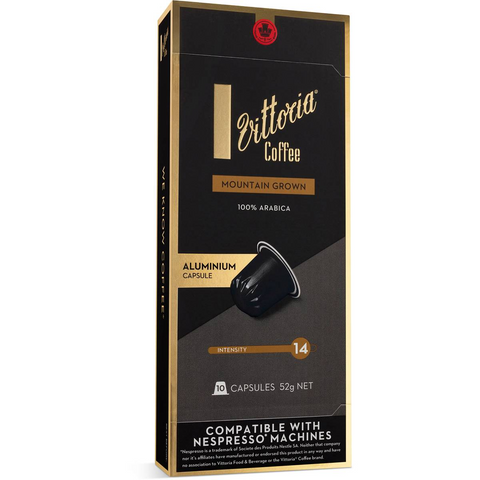 Vittoria Mountain Grown Nespresso Compatible Coffee Capsules Pack 10