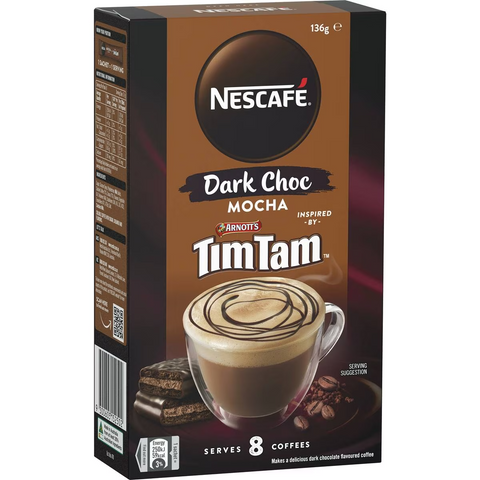 Nescafe Dark Choc Mocha Tim Tam Coffee Sachets 8 Pack