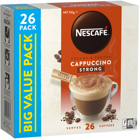 Nescafe Strong Cappuccino Coffee Sachets 26 Pack