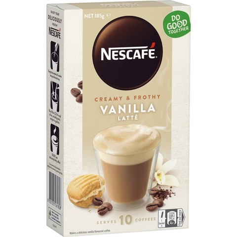 Nescafe Vanilla Latte Coffee Sachets 10 Pack