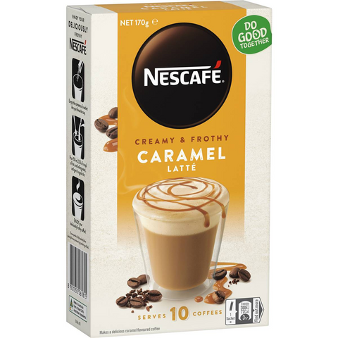 Nescafe Caramel Latte Coffee Sachets 10 Pack