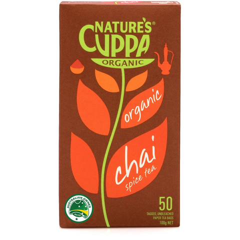 Nature's Cuppa Organic Spice Chai Tea Bags 50 Pack