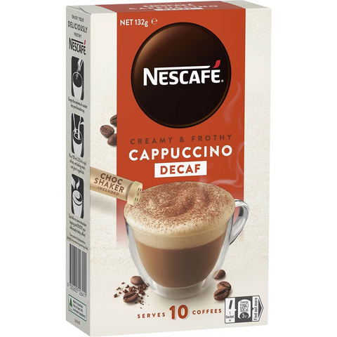 Nescafe Decaf Cappuccino Coffee Sachets 10 Pack