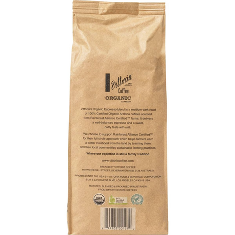 Vittoria Organic Coffee Beans 500g