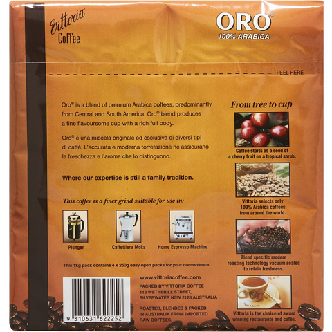 Vittoria Oro Ground Coffee Oro 1kg