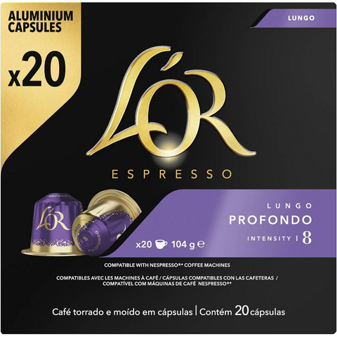 L'or Lungo Profondo Coffee Capsules 20 Pack