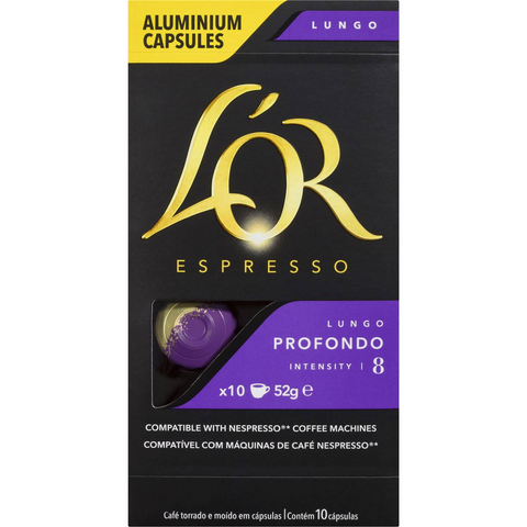 L'or Espresso Lungo Profondo Intensity 8 Coffee Capsules 10 Pack