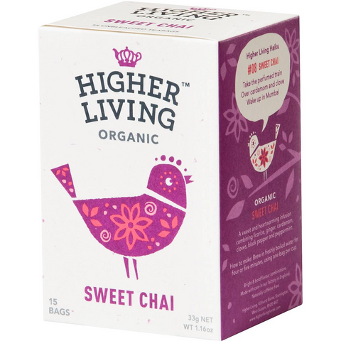 Higher Living Organic Sweet Chai Tea Bags 15 Pack