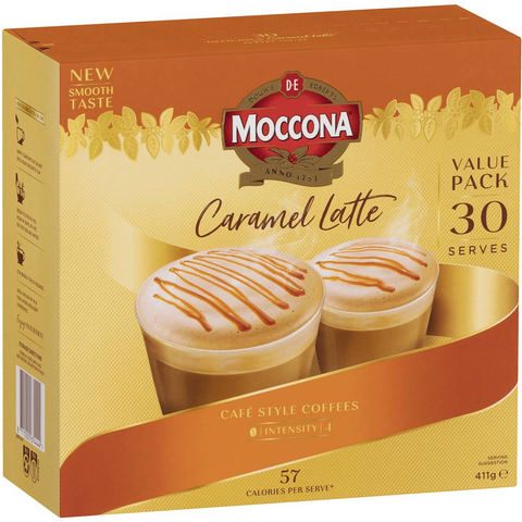 Moccona Caramel Latte Coffee Sachets 30 Pack