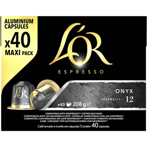 L'or Espresso Onyx Intensity 12 Coffee Capsules 40 Pack