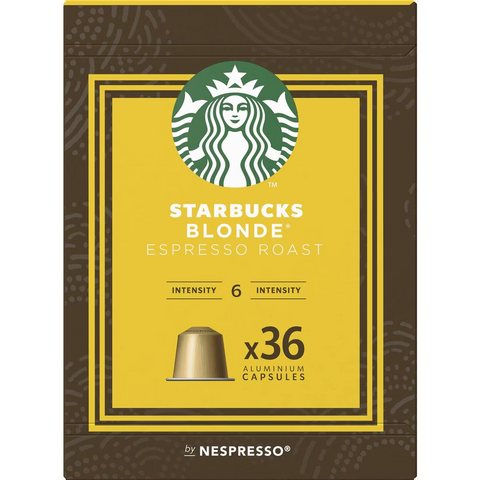 Starbucks By Nespresso Blonde Espresso Roast Coffee Pods Capsules 36 Pack