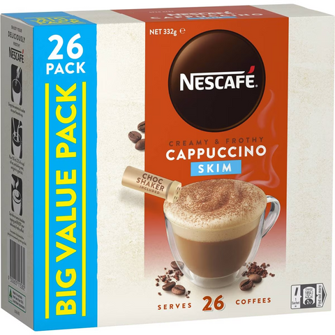 Nescafe Coffee Sachets Skim Cappuccino 26 Pack