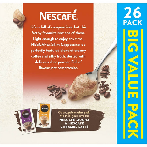 Nescafe Coffee Sachets Skim Cappuccino 26 Pack