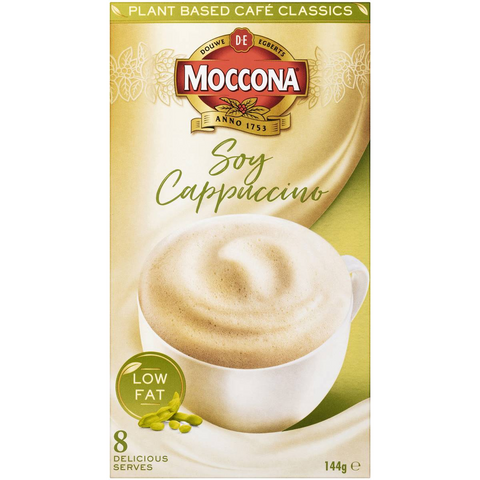 Moccona Plant Based Coffee Sachets Soy Cappuccino 8 Pack