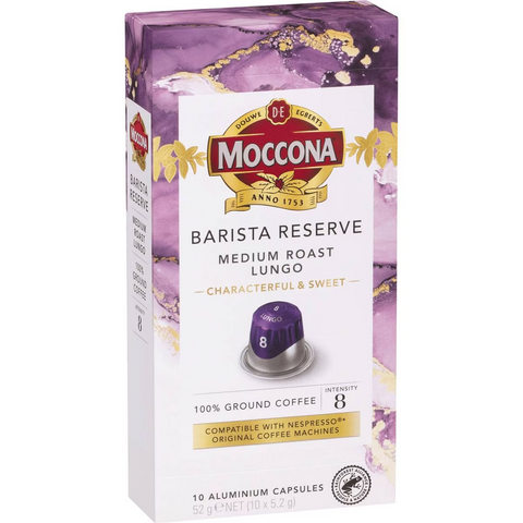 Moccona Barista Reserve Coffee Capsules Long Black 8 10 Pack