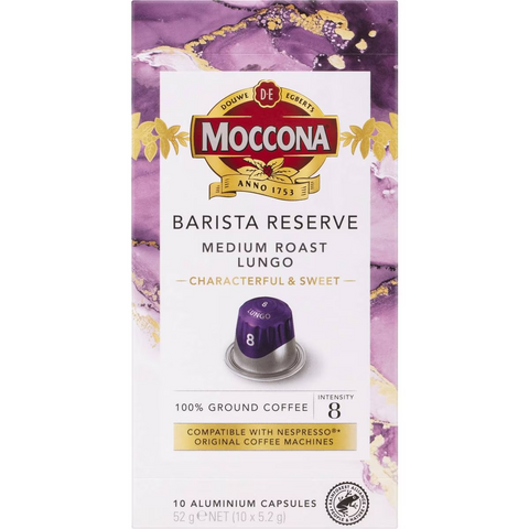 Moccona Barista Reserve Coffee Capsules Long Black 8 10 Pack