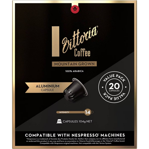 Vittoria Mountain Grown Coffee Capsules 20 Pack