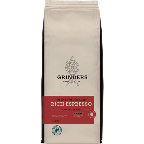 Grinders Rich Espresso Beans Rainforest Alliance Certified 1kg