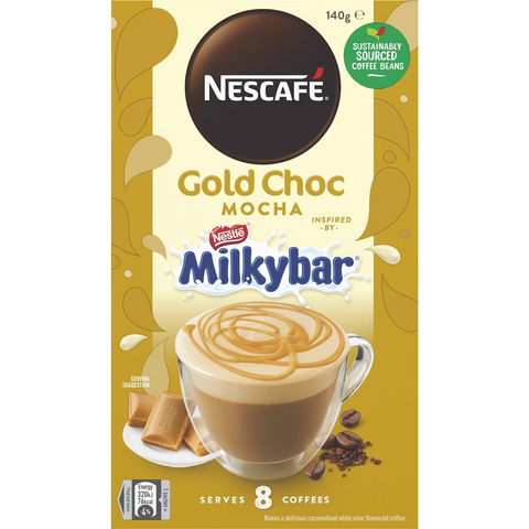 Nescafe Gold Choc Mocha Inspired By Milkybar Coffee Sachets 8 Pack