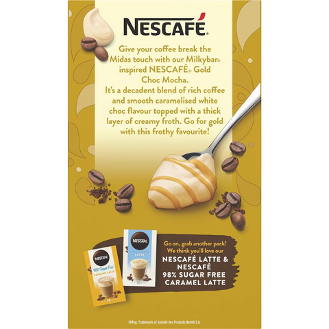 Nescafe Gold Choc Mocha Inspired By Milkybar Coffee Sachets 8 Pack