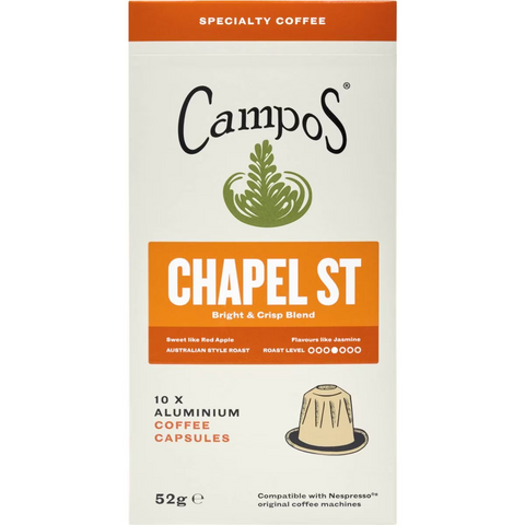 Campos Chapel Street Coffee Capsules 10 Pack