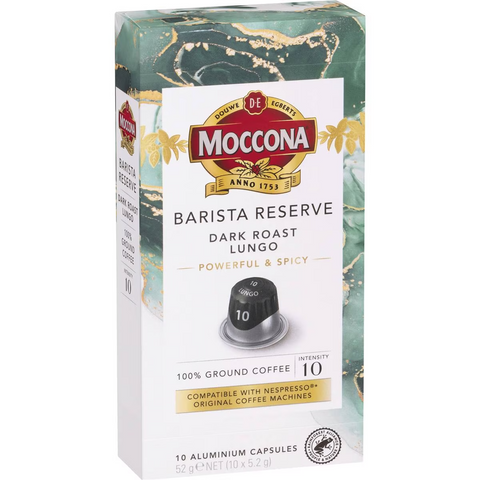 Moccona Barista Reserve Capsules Dark Roast Lungo 10 Pack