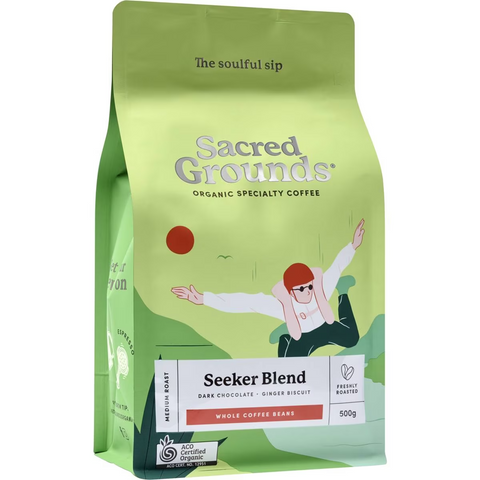 Sacred Grounds Seeker Blend Whole Coffee Beans 500g