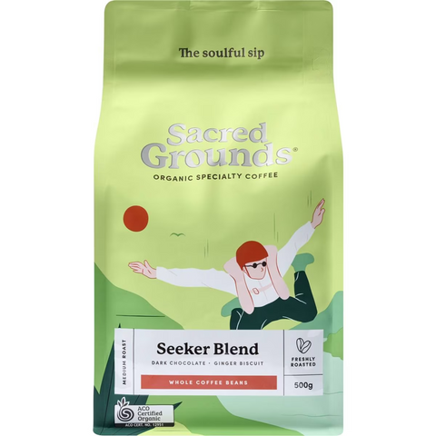 Sacred Grounds Seeker Blend Whole Coffee Beans 500g