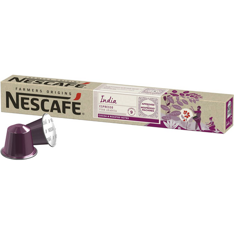 Nescafe Farmers Origins India Nespresso Approved Coffee Pods 10 Pack