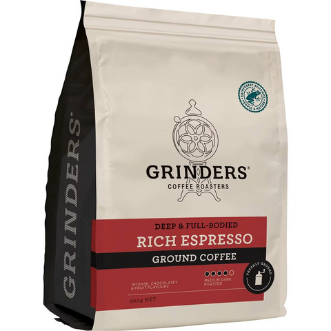 Grinders Rich Espresso Ground Rainforest Alliance Certified 200g