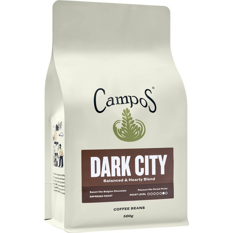 Campos Dark City Coffee Beans Balanced & Hearty Blend 500g