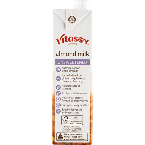 Vitasoy Almond Milk Unsweetened 1l