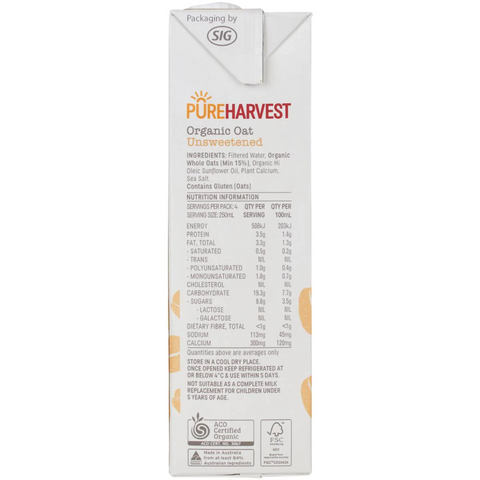 Pureharvest Organic Oat Milk 1l