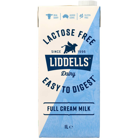 Liddells Full Cream Long Life Milk Lactose Free 1l