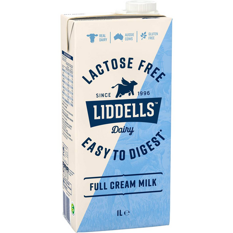 Liddells Full Cream Long Life Milk Lactose Free 1l