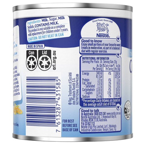 Nestle Sweetened Condensed Milk 395g